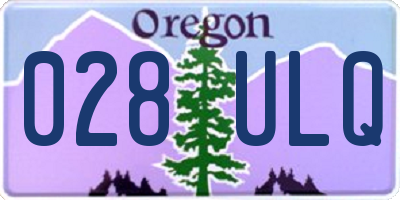 OR license plate 028ULQ