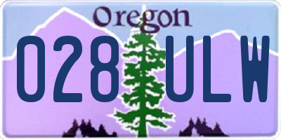 OR license plate 028ULW