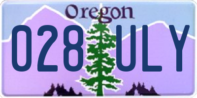 OR license plate 028ULY