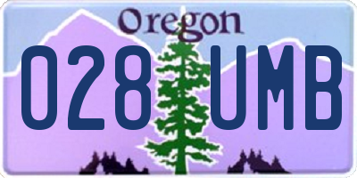 OR license plate 028UMB
