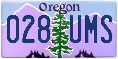 OR license plate 028UMS