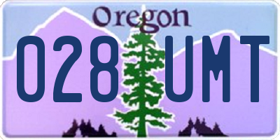OR license plate 028UMT