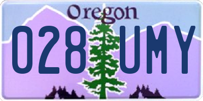OR license plate 028UMY