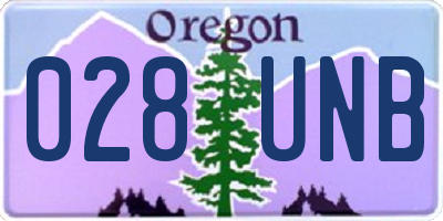 OR license plate 028UNB