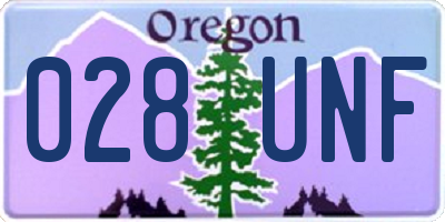 OR license plate 028UNF