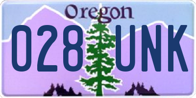 OR license plate 028UNK