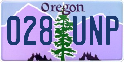OR license plate 028UNP