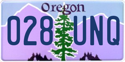 OR license plate 028UNQ