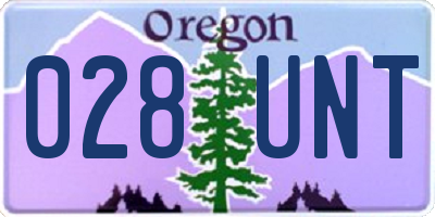 OR license plate 028UNT