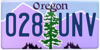 OR license plate 028UNV