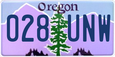OR license plate 028UNW