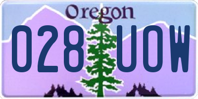 OR license plate 028UOW