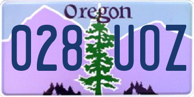 OR license plate 028UOZ