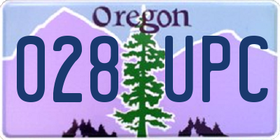 OR license plate 028UPC