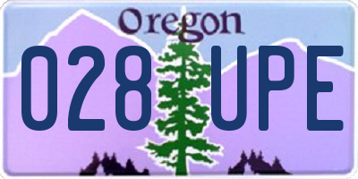 OR license plate 028UPE
