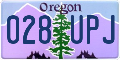 OR license plate 028UPJ