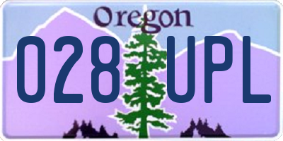 OR license plate 028UPL