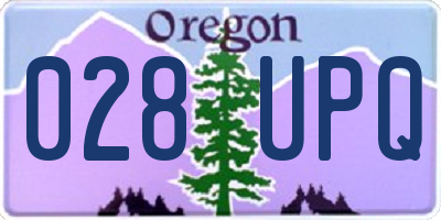 OR license plate 028UPQ