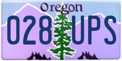 OR license plate 028UPS