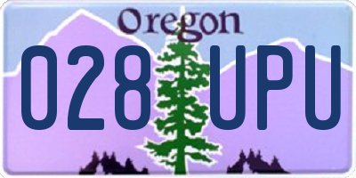 OR license plate 028UPU