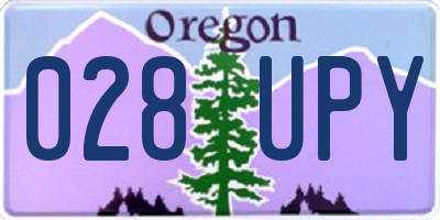 OR license plate 028UPY