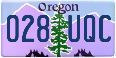 OR license plate 028UQC