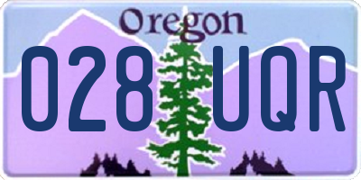 OR license plate 028UQR
