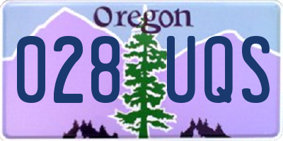 OR license plate 028UQS
