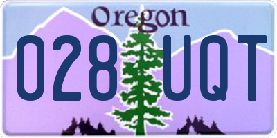 OR license plate 028UQT