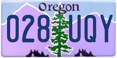 OR license plate 028UQY
