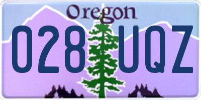 OR license plate 028UQZ
