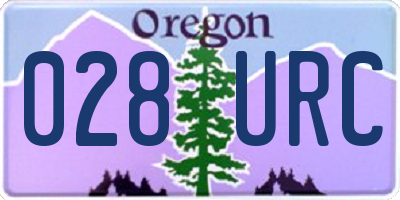 OR license plate 028URC