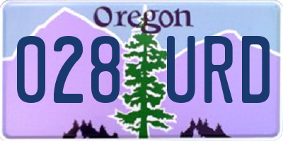 OR license plate 028URD