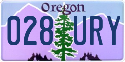 OR license plate 028URY