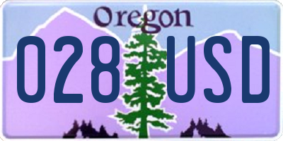 OR license plate 028USD