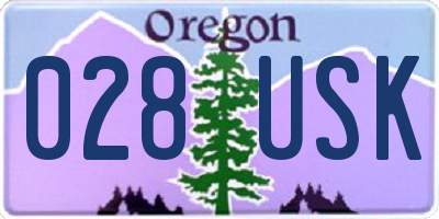 OR license plate 028USK