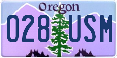 OR license plate 028USM