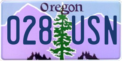 OR license plate 028USN