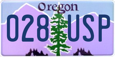 OR license plate 028USP