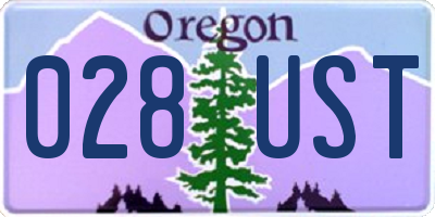 OR license plate 028UST