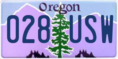 OR license plate 028USW
