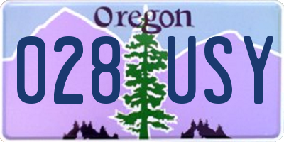 OR license plate 028USY