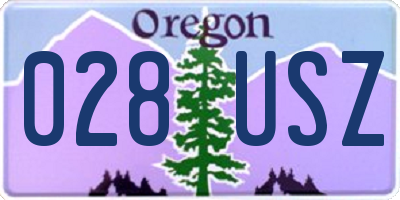 OR license plate 028USZ