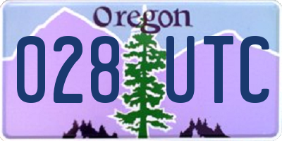 OR license plate 028UTC