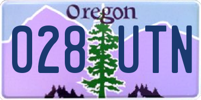 OR license plate 028UTN
