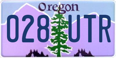 OR license plate 028UTR
