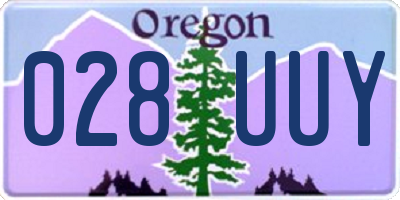 OR license plate 028UUY