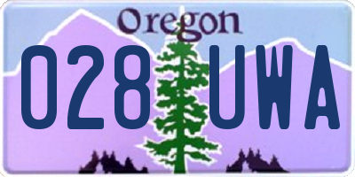 OR license plate 028UWA