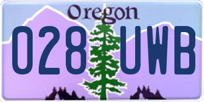 OR license plate 028UWB