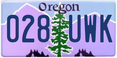 OR license plate 028UWK